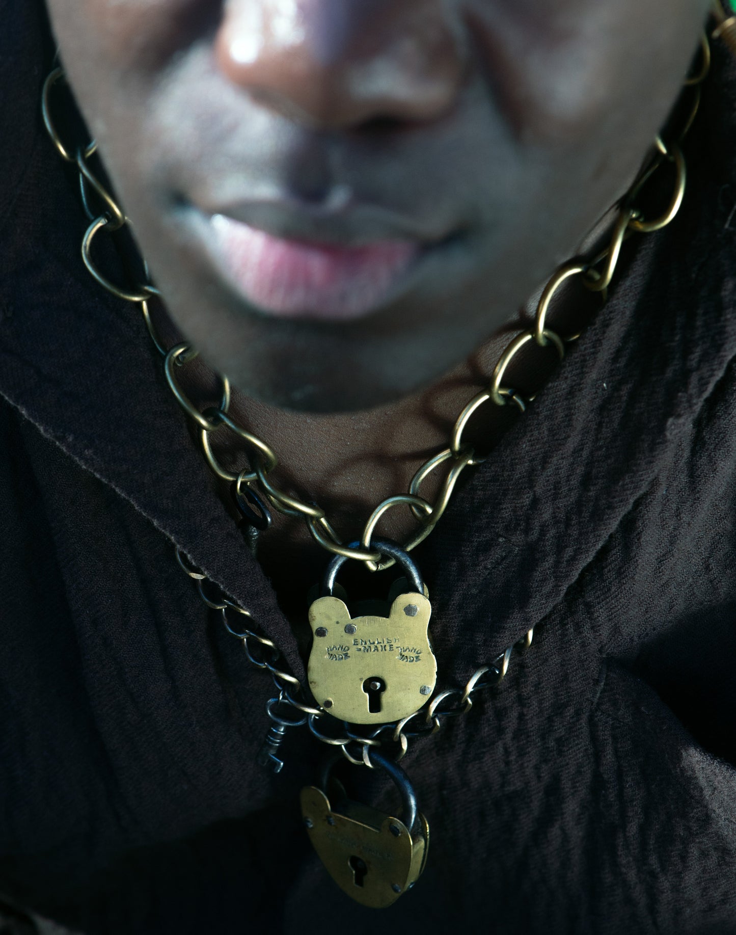 Antique Lock on Brass Chain Necklace | Hopetown & Hunter