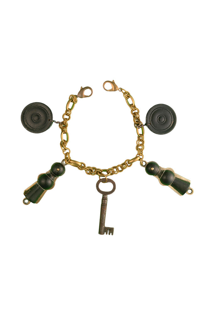Bag Charm With Draughts, Key and Door Escutcheons | Hopetown & Hunter