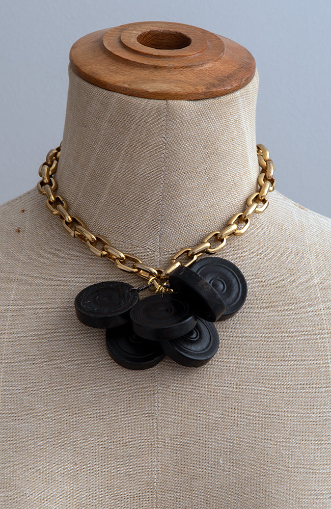 Black Wood Draughts Necklace | Hopetown & Hunter