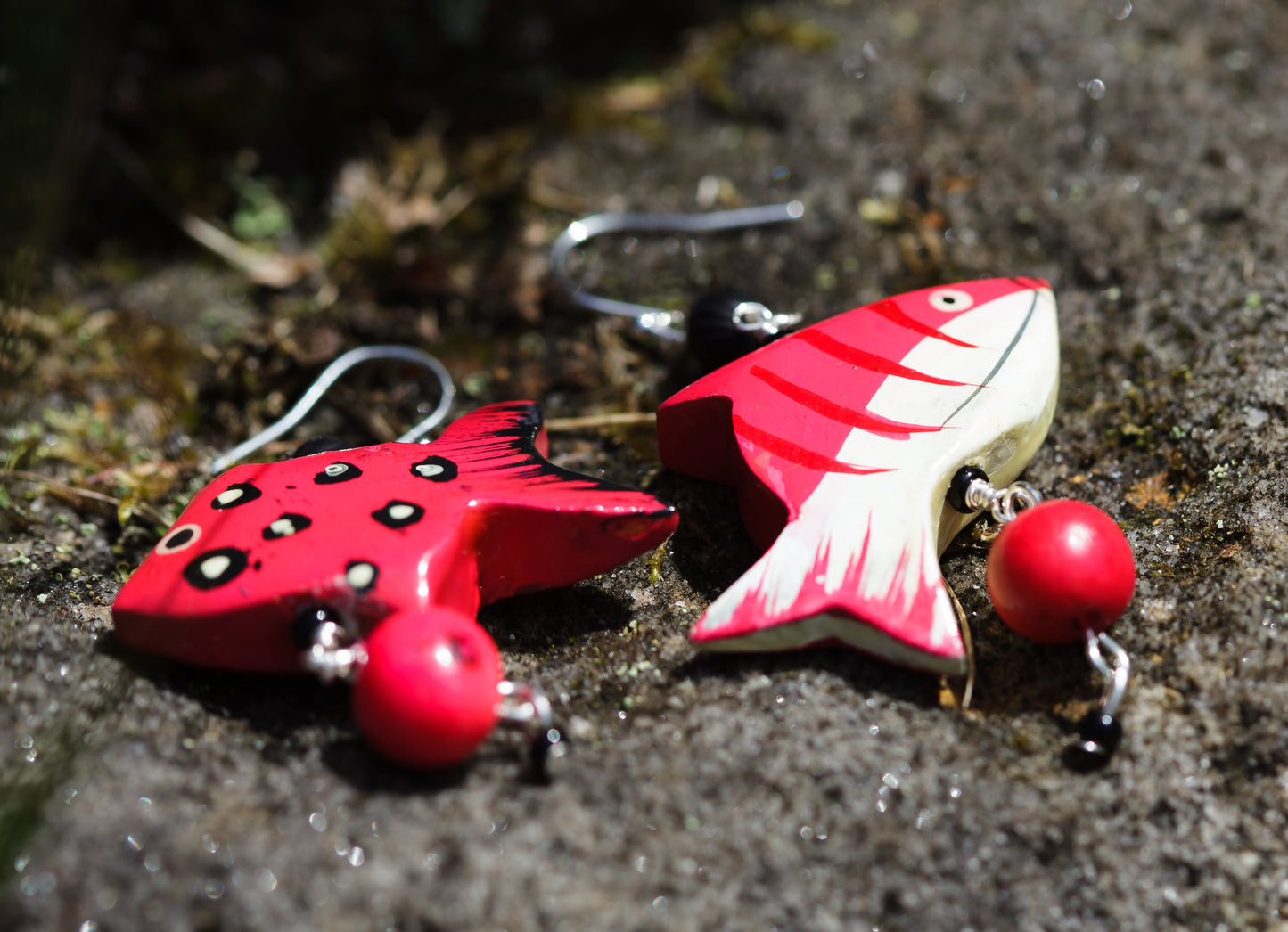 Cerise Fish Drop Earrings | Hopetown & Hunter