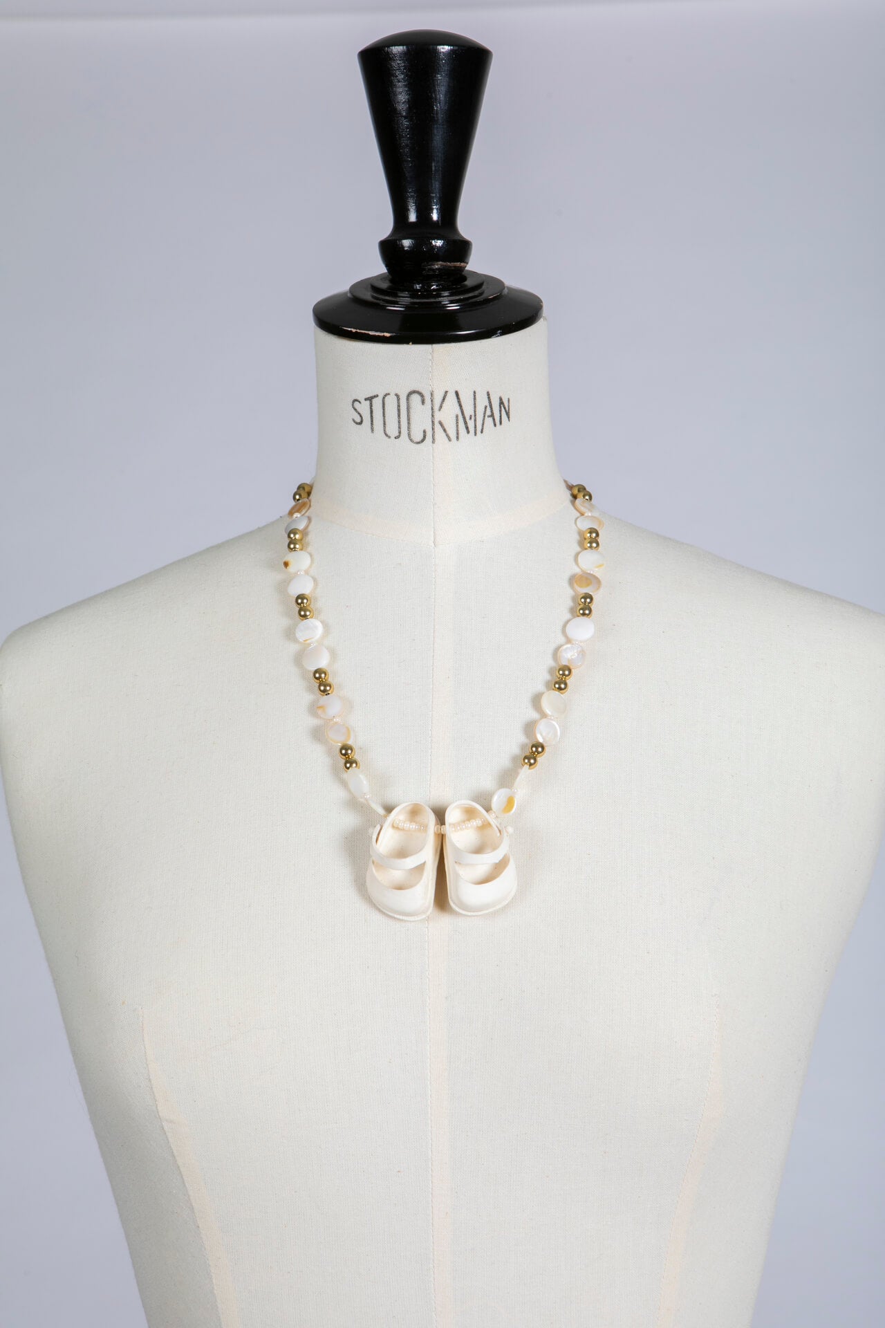 Cream Dolls Shoes Necklace