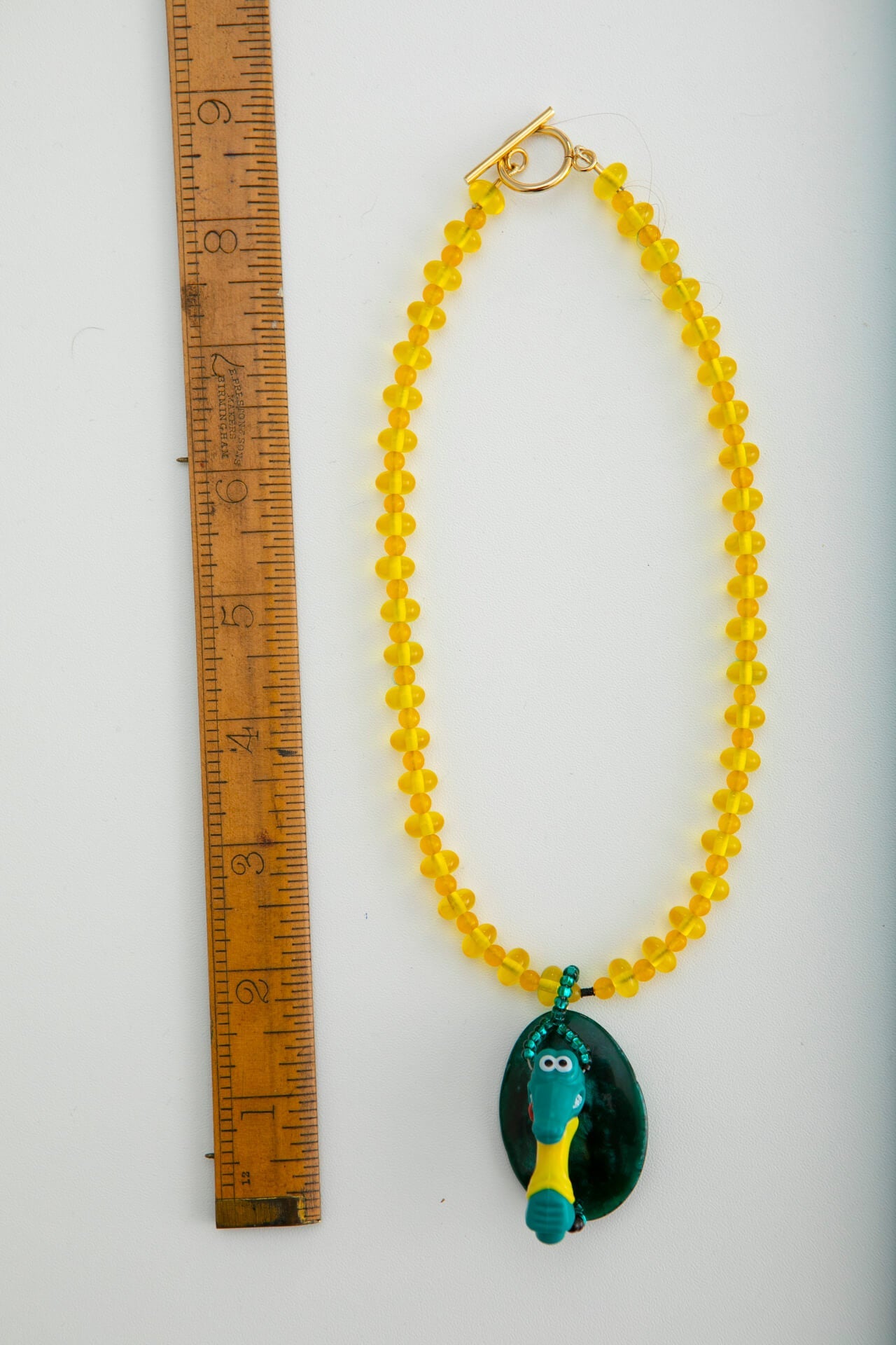 Plastic Blue and Yellow Crocodile Toy Assemblage Necklace | Hopetown & Hunter