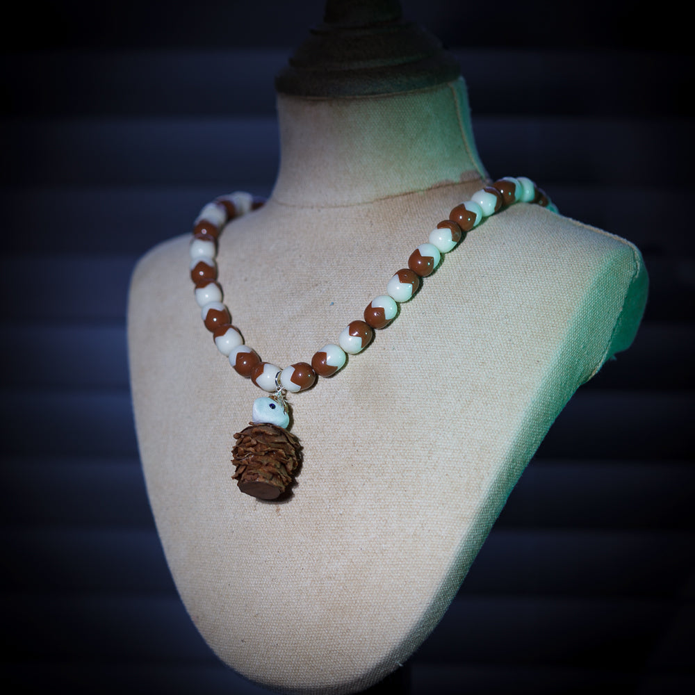 Curious Handmade Creature on Vintage Beaded Necklace | Hopetown & Hunter
