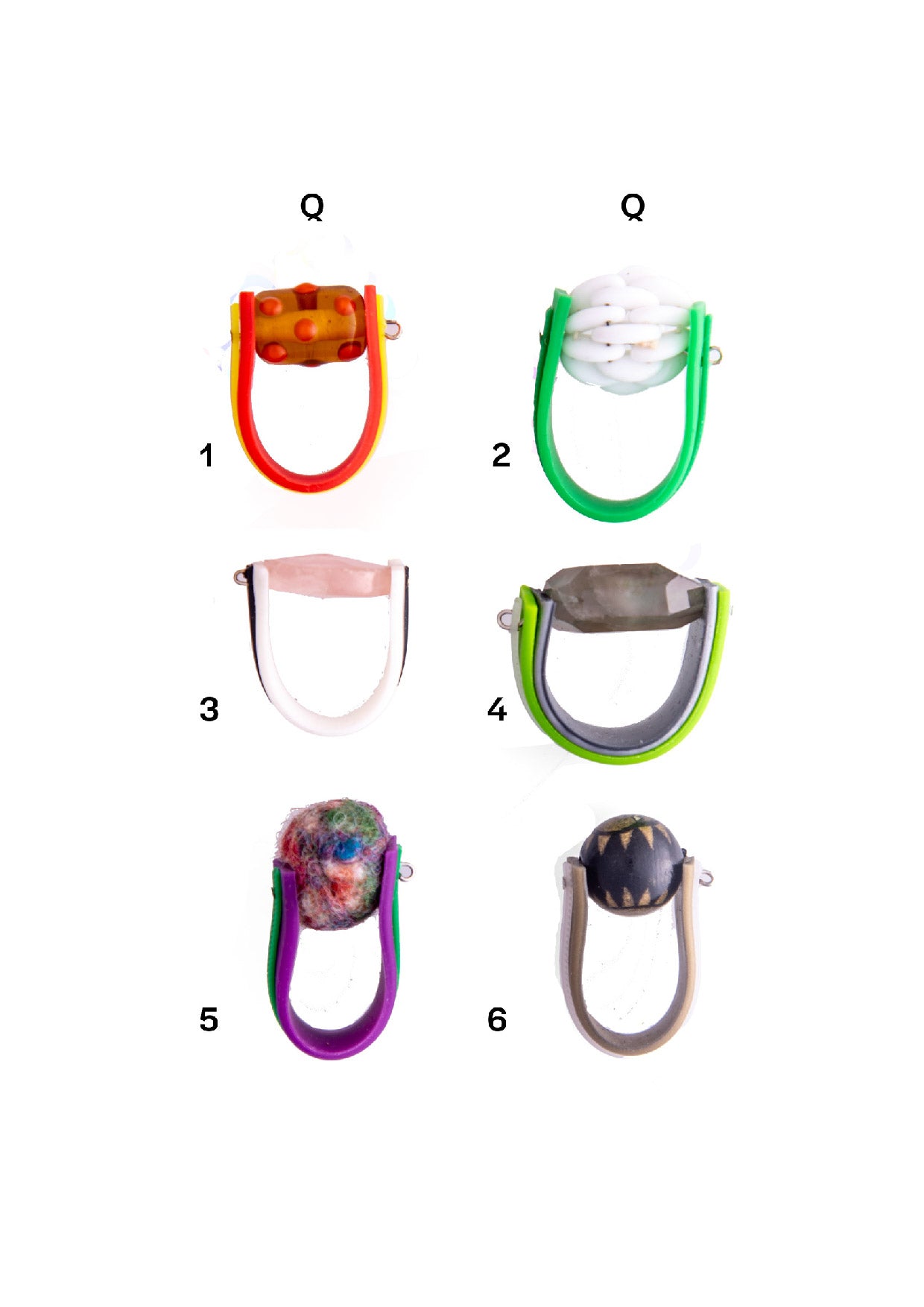 Fun Colourful Bead Rings - Size Q