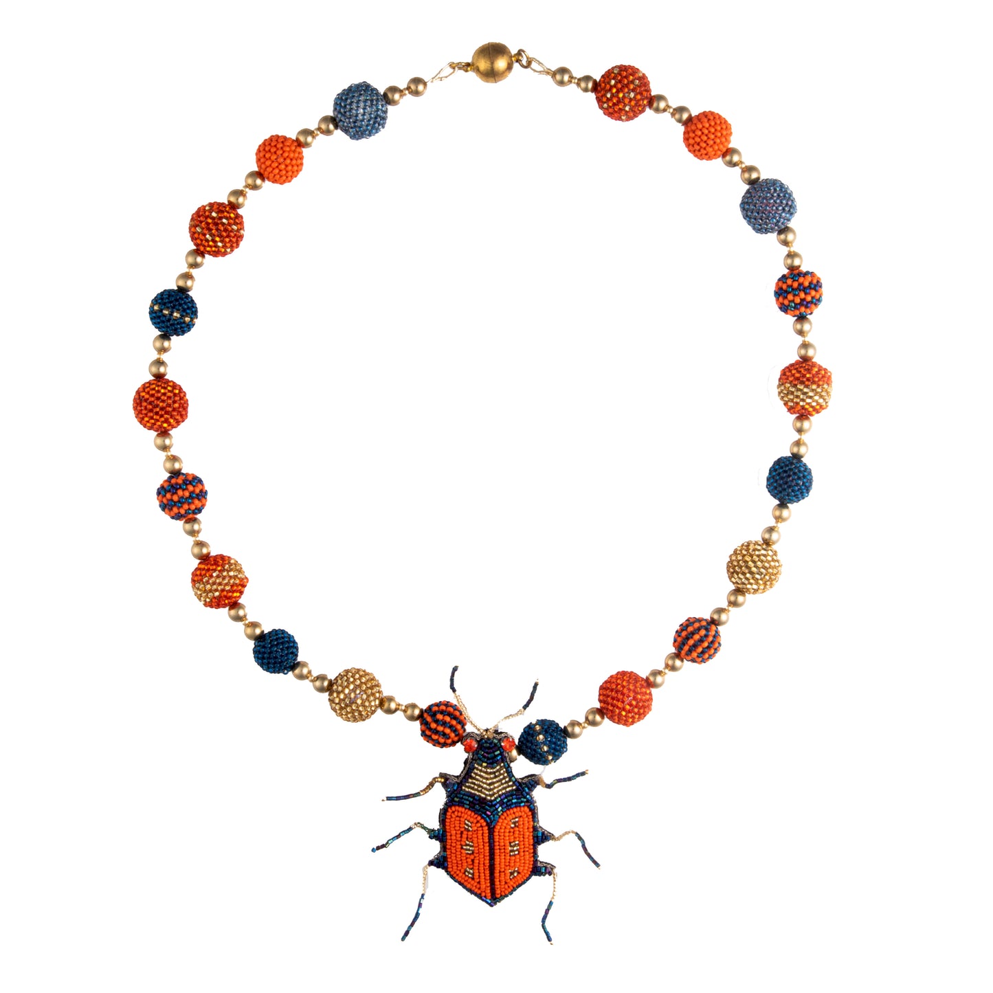 Handbeaded Beetle Necklace