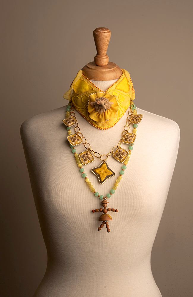 Handmade Yellow Mouse Brooch | Hopetown & Hunter