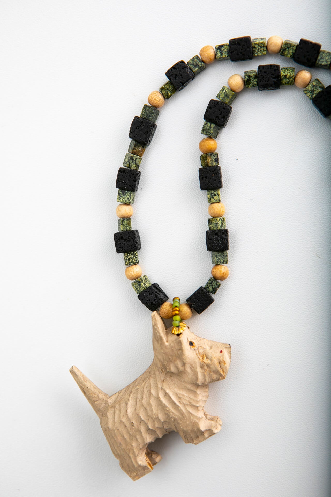 Miniature Wood Scottie Doll Necklace
