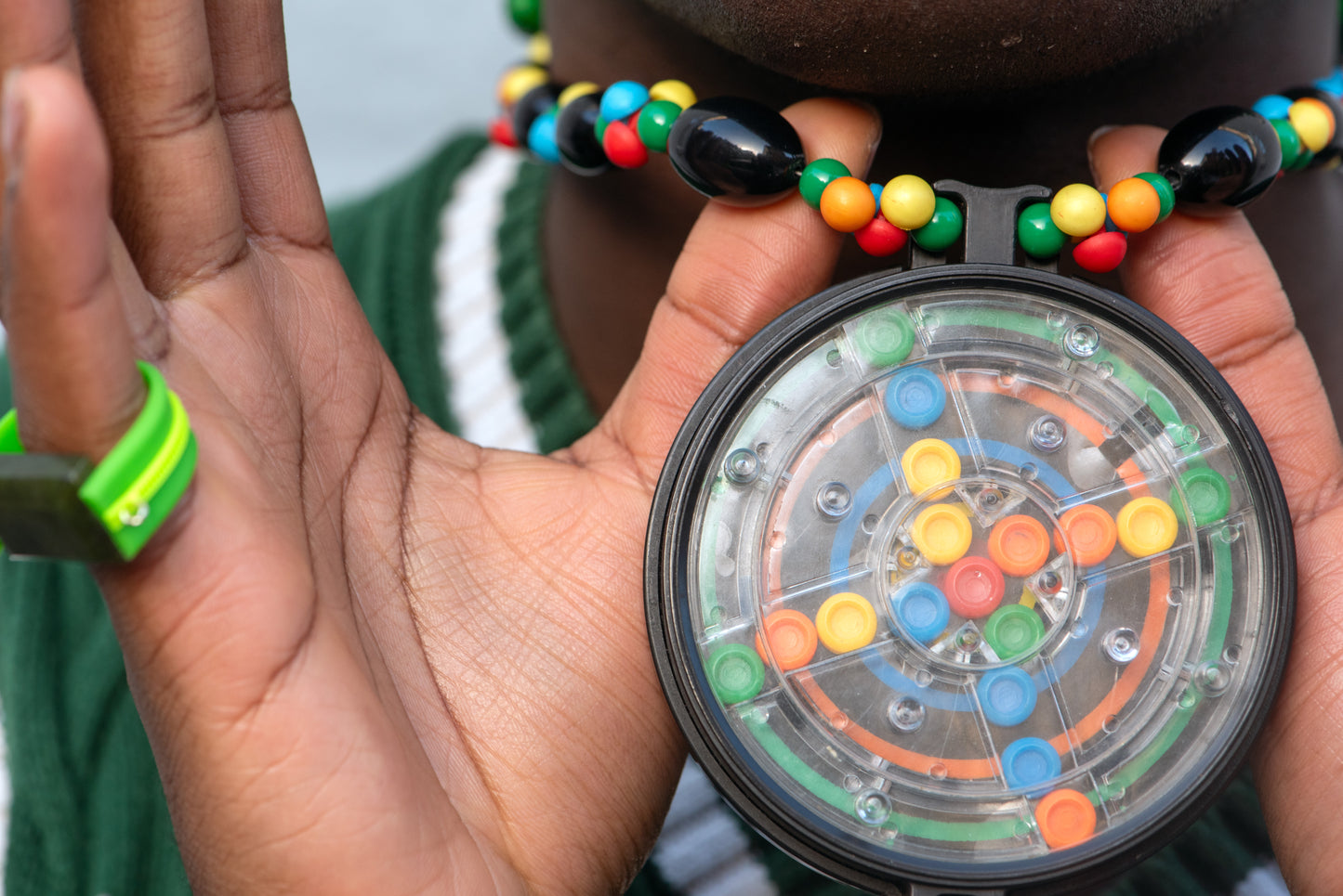 Multicoloured Vintage Puzzle Necklace