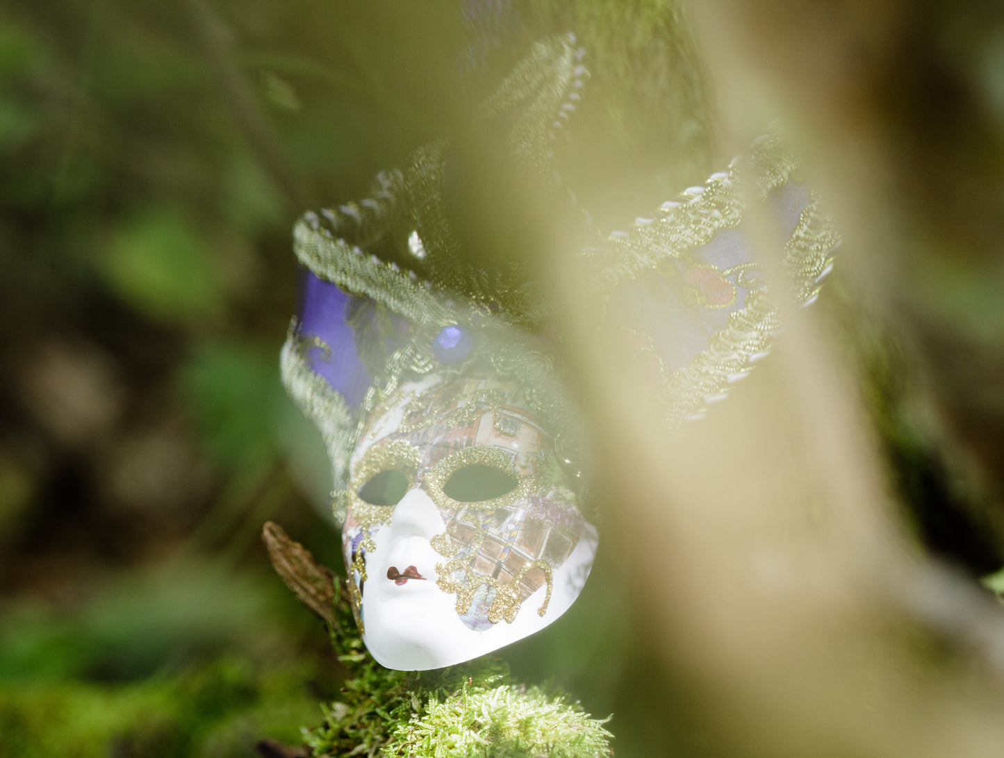 Purple and Gold Venetian Mask Necklace | Hopetown & Hunter