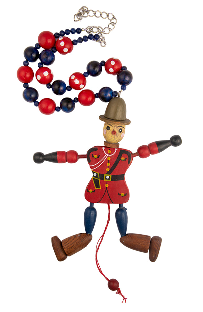 Red And Blue Vintage Pull Toy Necklace | Hopetown & Hunter