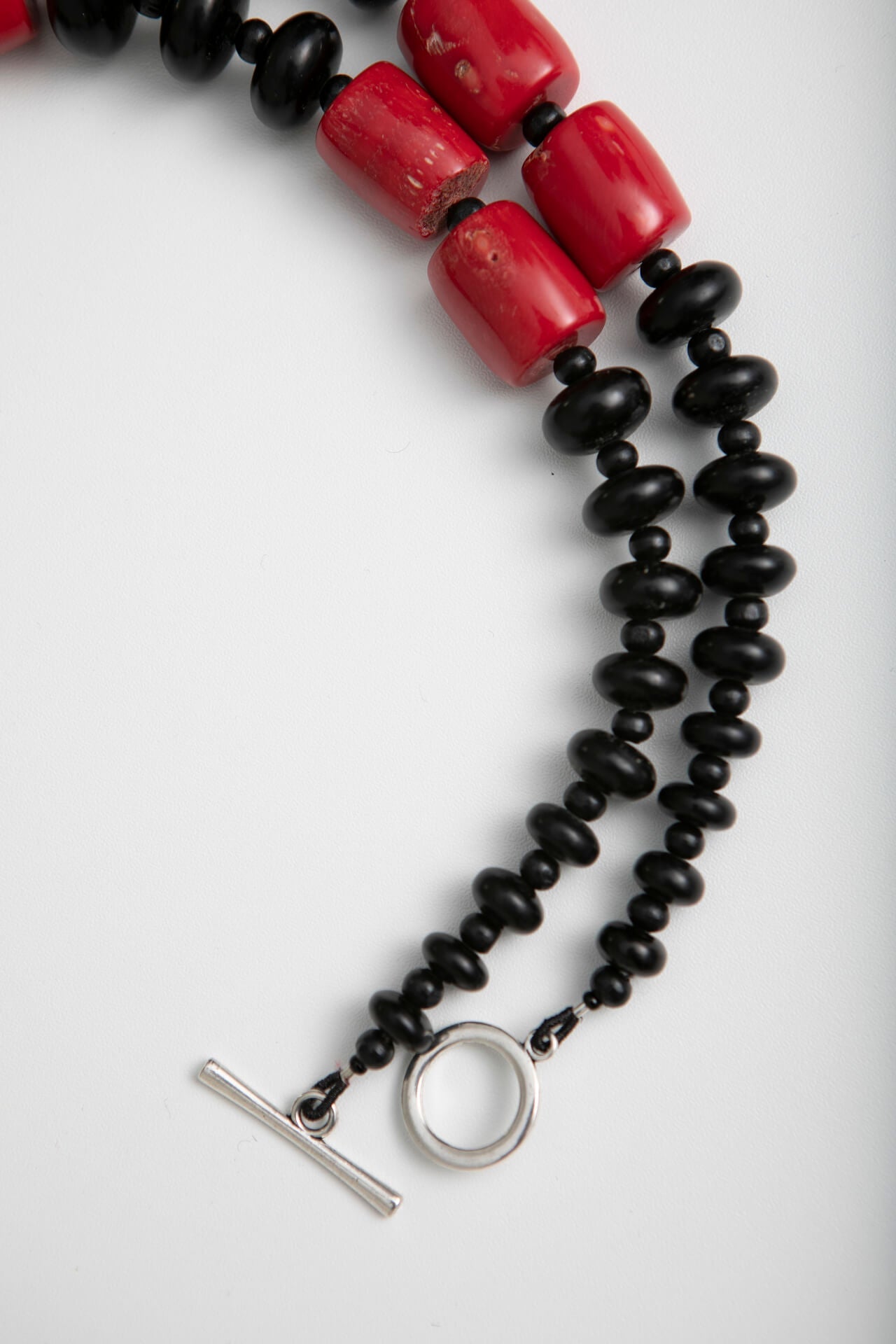 Retro Upcycled Black Plastic Abacus on Black and Red Necklace | Hopetown & Hunter