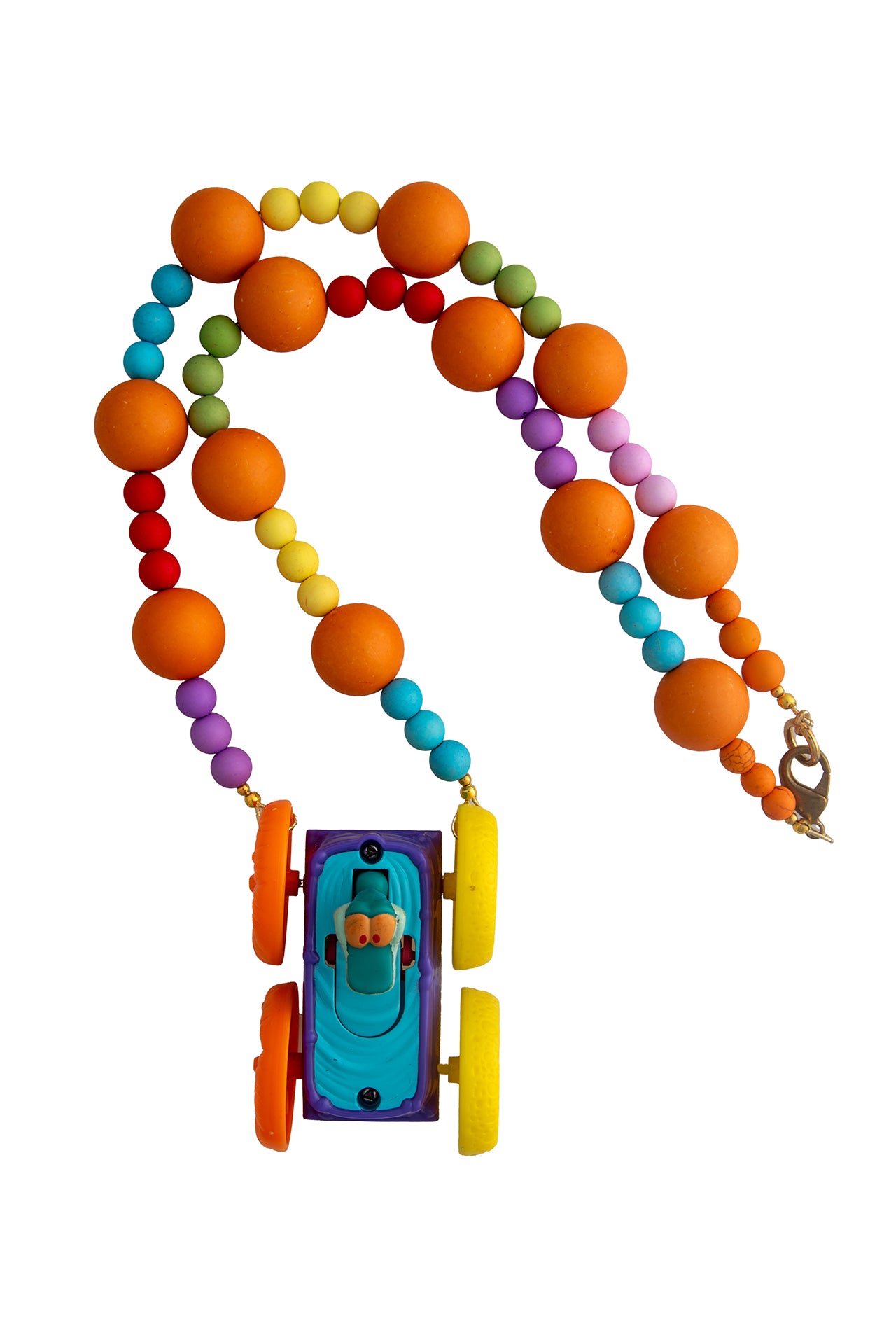 Reversible Two Creature Car on Multicoloured Wood Necklace | Hopetown &| Hunter