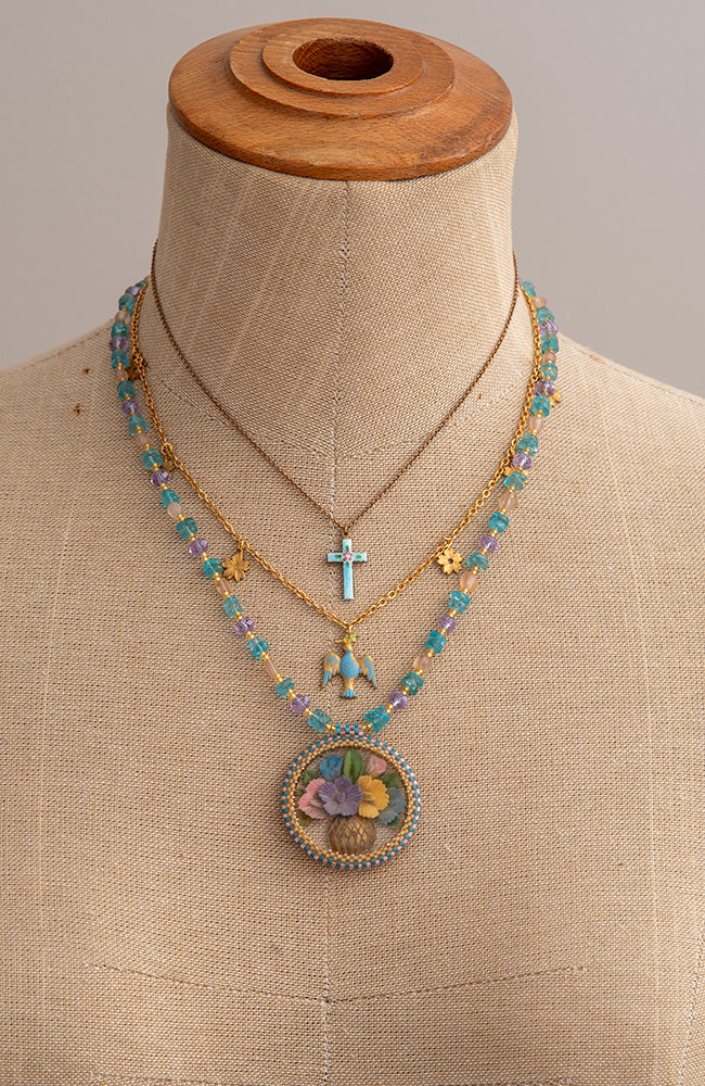 Turquoise Cross Pendant On Chain | Hopetown & Hunter