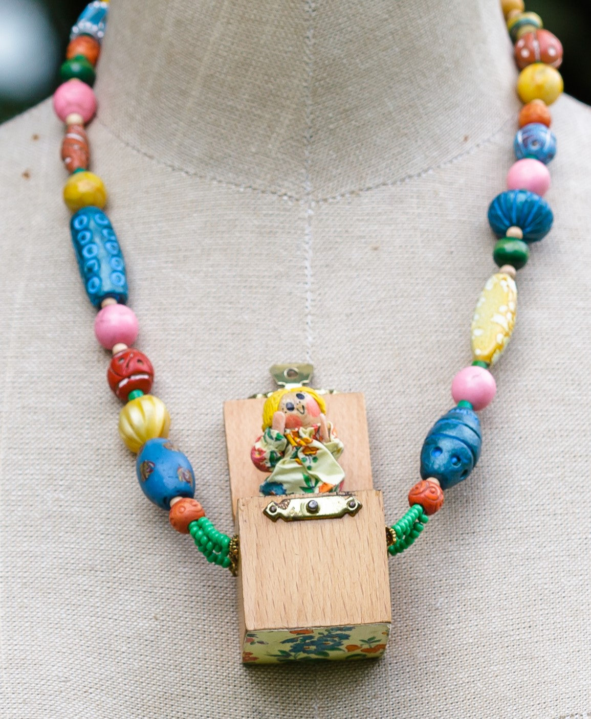 Vintage Jack in the Box Necklace