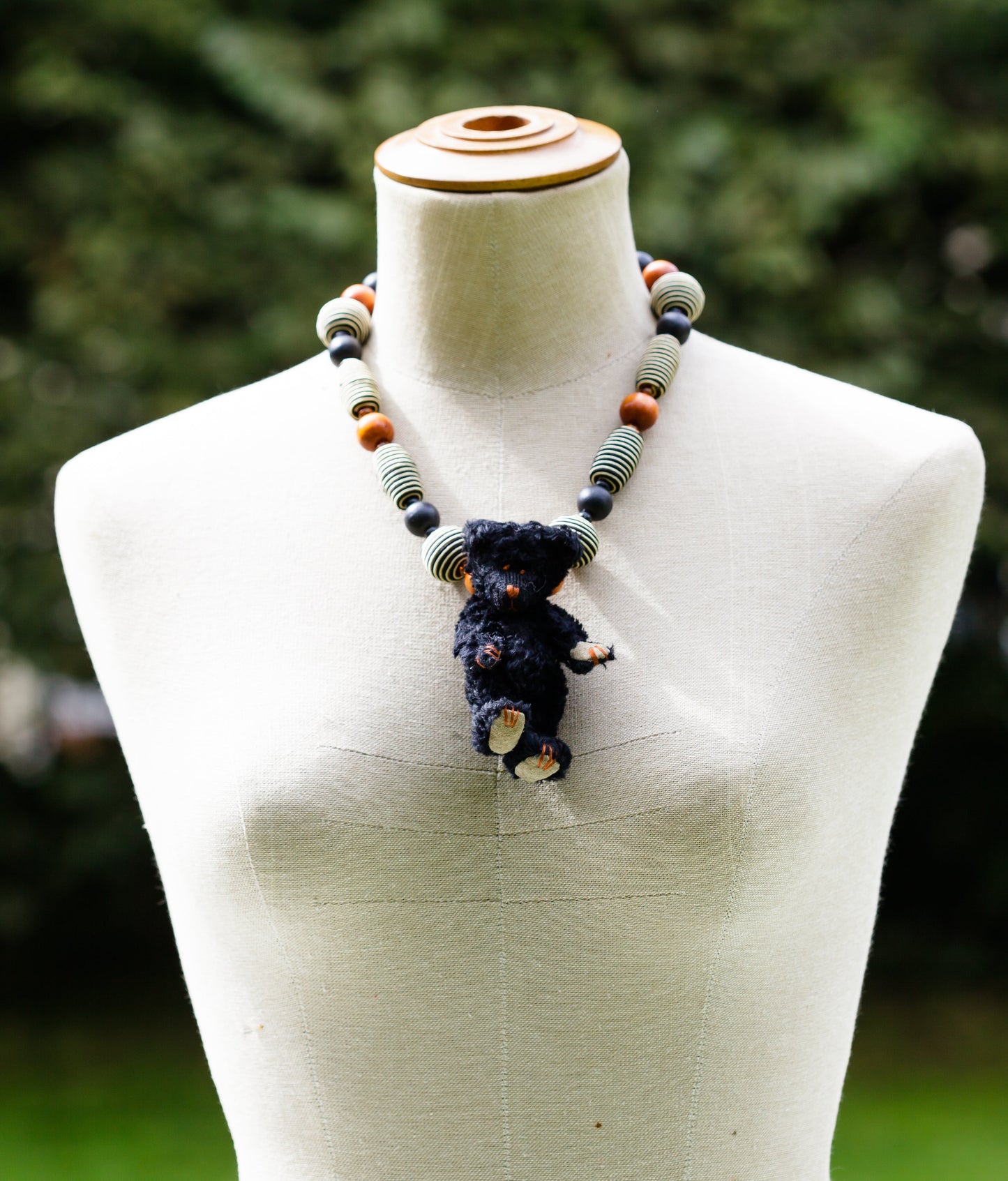 Vintage Articulated Black Bear Necklace | Hopetown & Hunter
