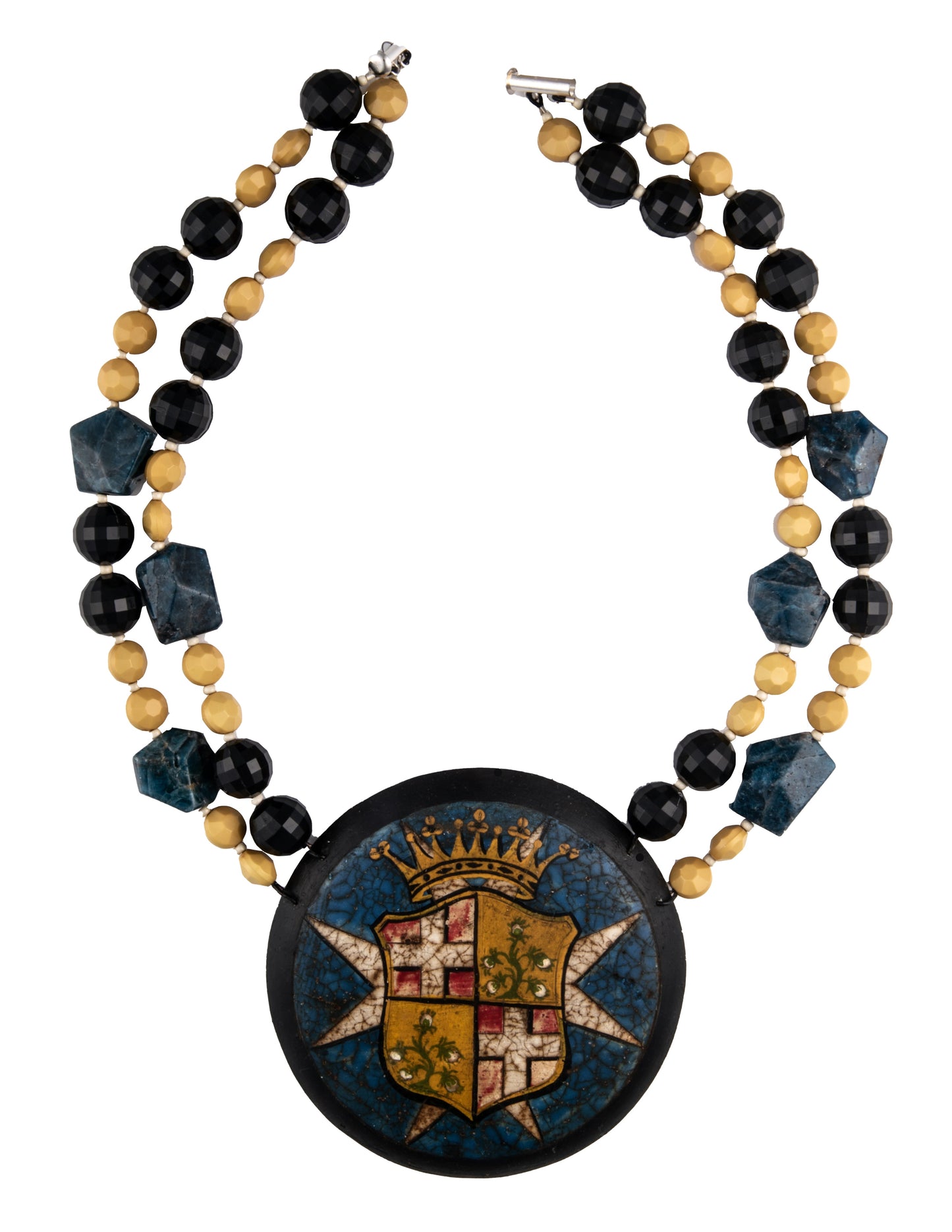 Vintage Blue Tin Military Medallion Necklace | Hopetown & Hunter