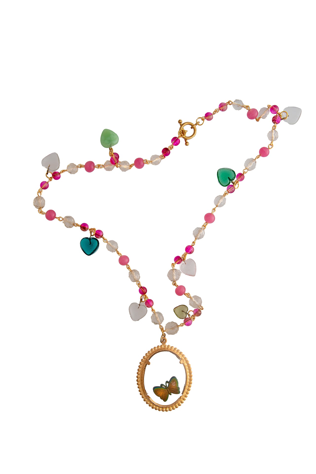 Vintage Butterfly and Heart Charm Necklace | Hopetown & Hunter