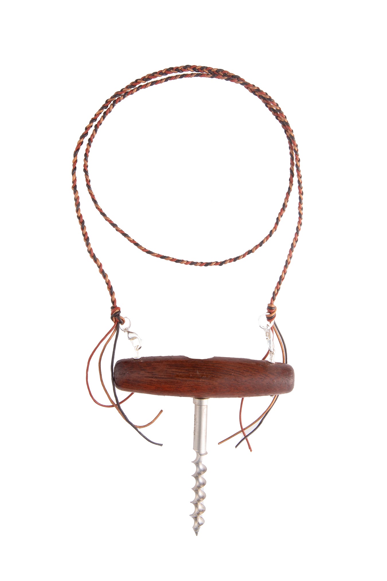 Vintage Corkscrew On Plaited Leather Necklace | Hopetown & Hunter