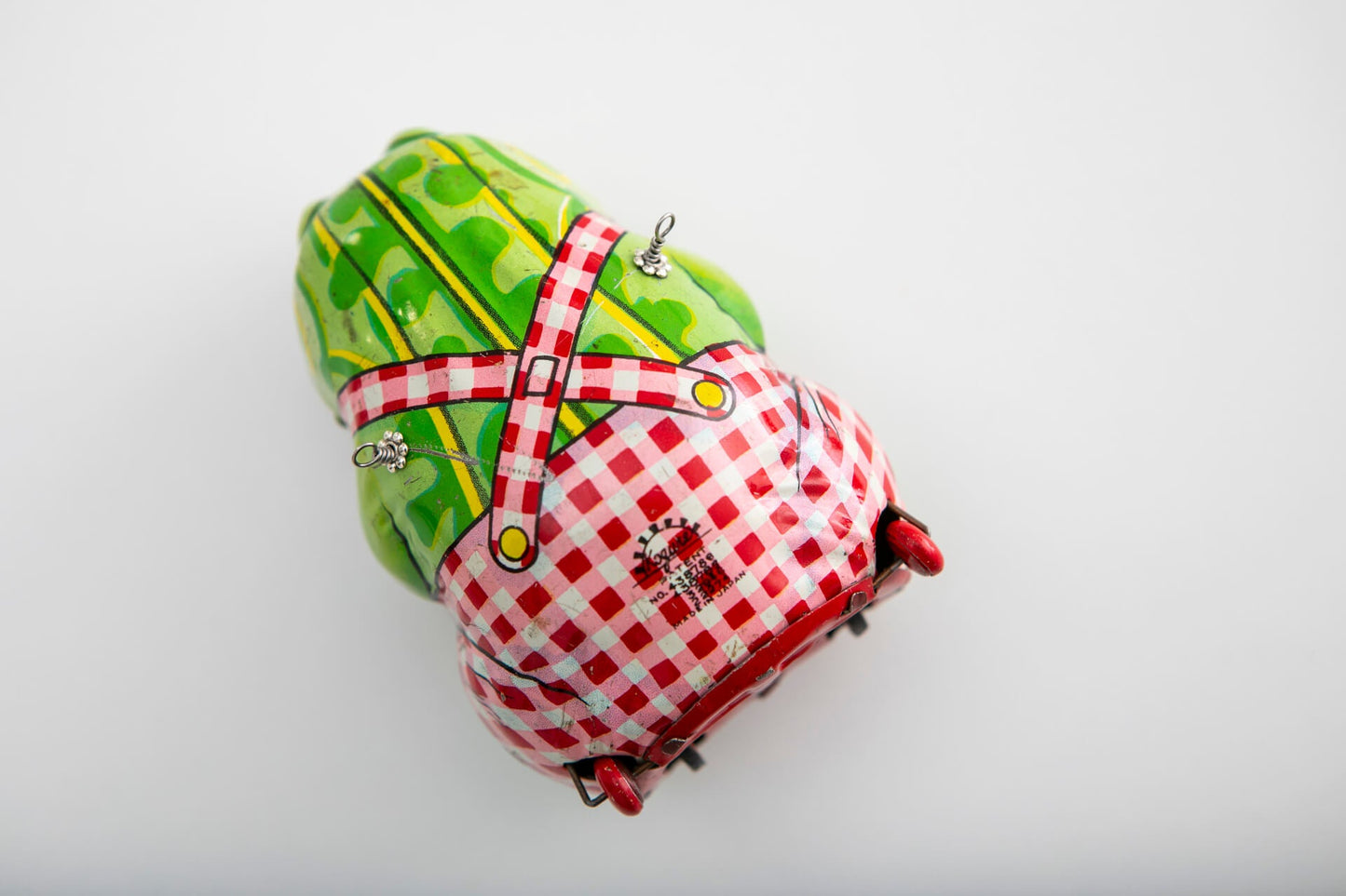 Vintage Tin Toy Frog with Detachable Handbeaded Necklace | Hopetown & Hunter