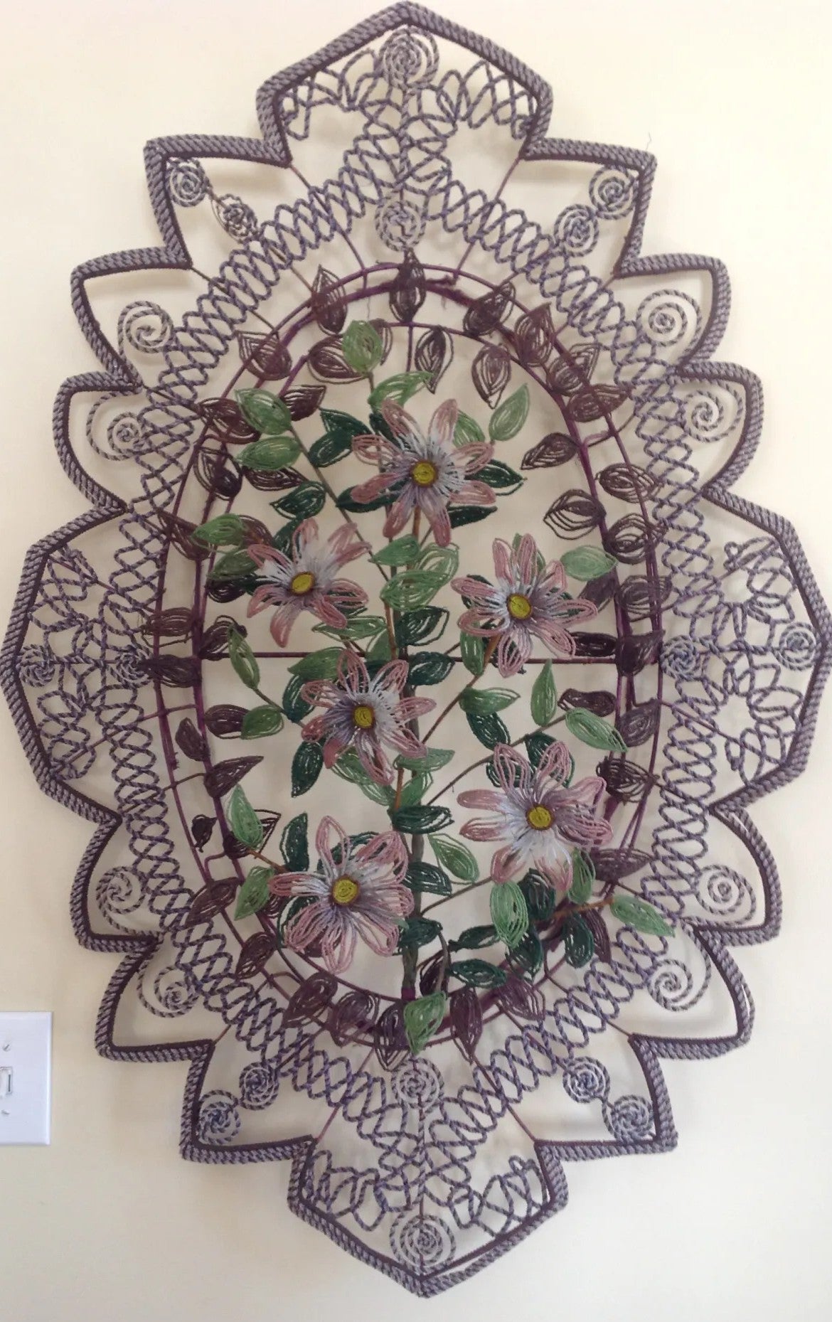 Vintage Beaded Flower Necklace