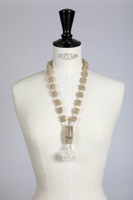 Antique Crystal Decanter Stopper Necklace with Handbeaded Beads | Hopetown & Hunter