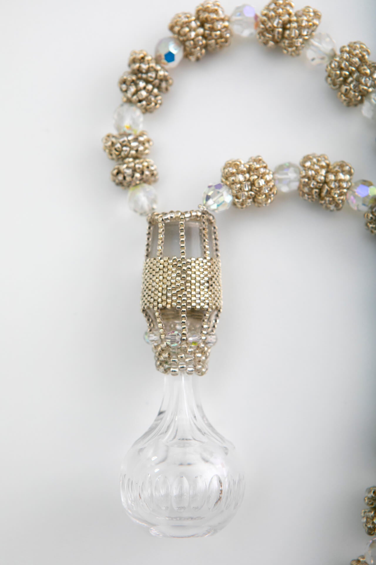 Antique Crystal Decanter Stopper Necklace with Handbeaded Beads | Hopetown & Hunter