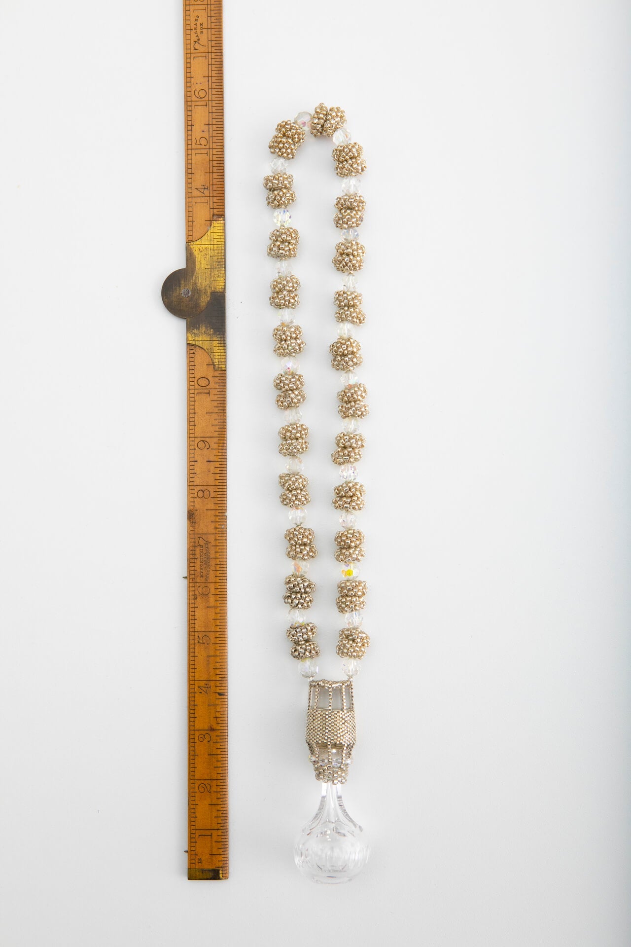 Antique Crystal Decanter Stopper Necklace with Handbeaded Beads | Hopetown & Hunter
