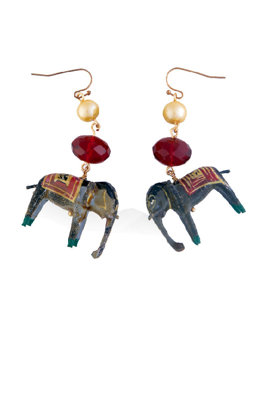 Antique_Indian_Handpainted_Elephant_Earrings