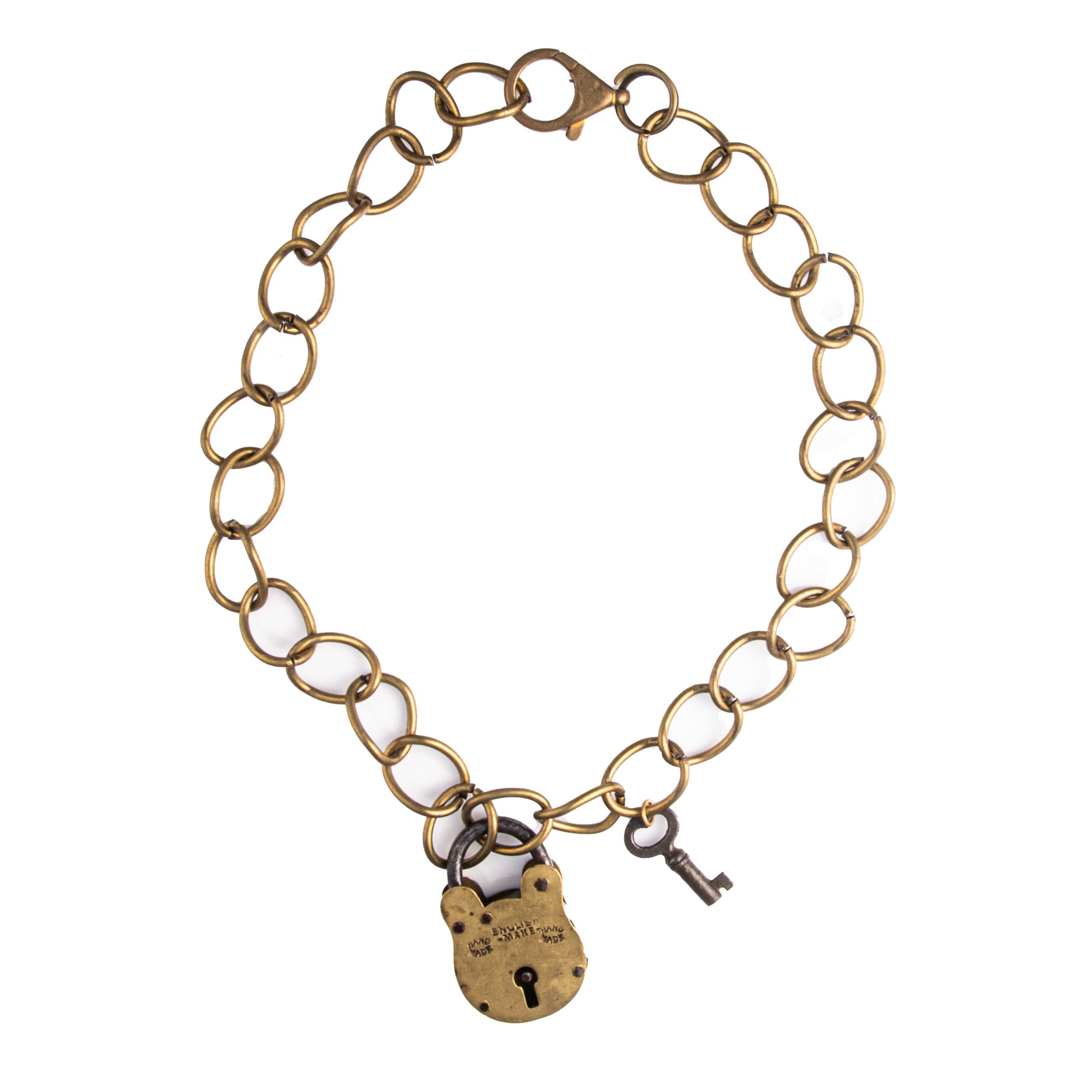 Antique Lock on Chunky Brass Chain Necklace | Hopetown & Hunter
