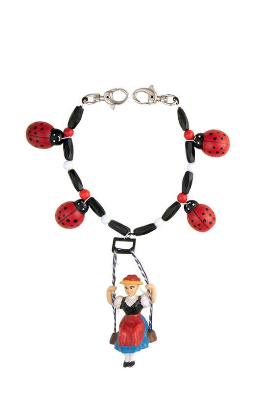 Bag Charm With Girl On Swing and Ladybirds | Hopetown & Hunter
