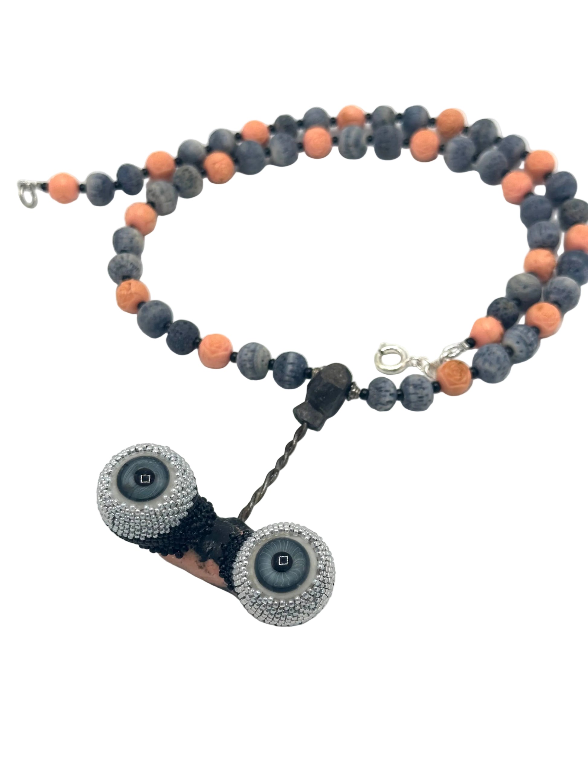 Beaded Blue Doll Eyeball Necklace | Hopetown & Hunter
