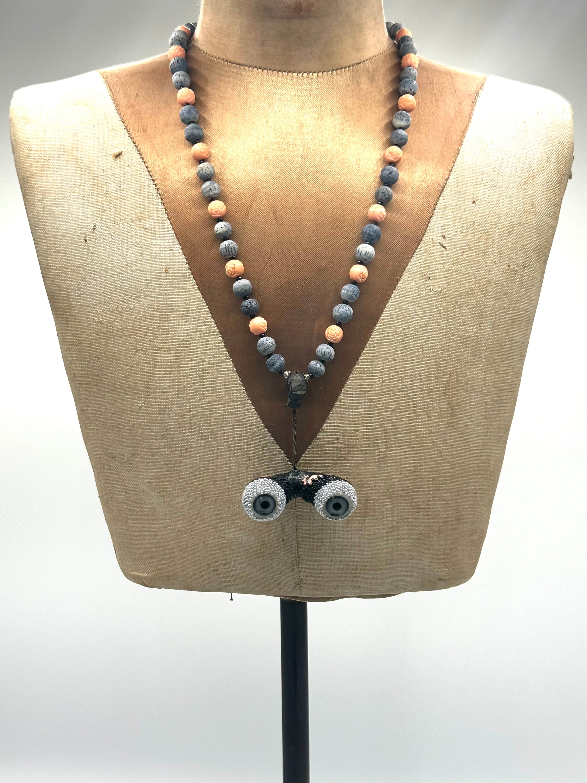 Beaded Blue Doll Eyeball Necklace | Hopetown & Hunter