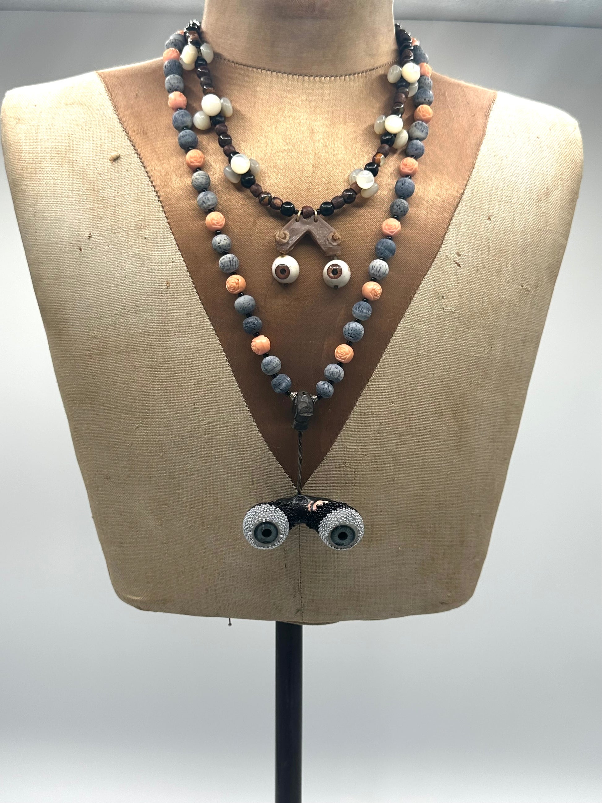 Beaded Blue Doll Eyeball Necklace | Hopetown & Hunter