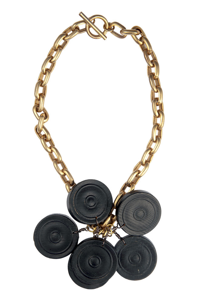 Black Wood Draughts Necklace | Hopetown & Hunter