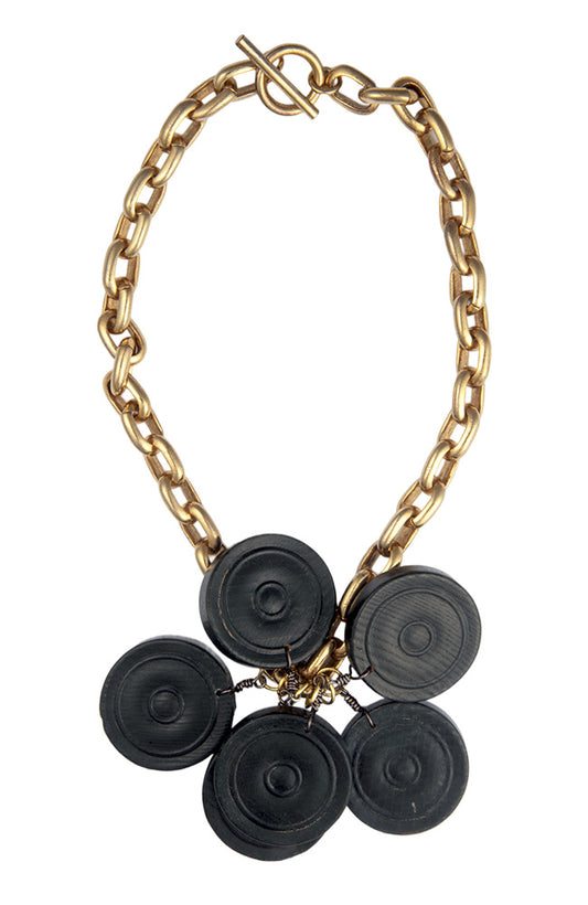 Black Wood Draughts Necklace | Hopetown & Hunter