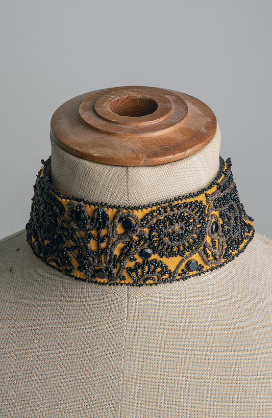 Black Vintage Beadwork Handmade Choker | Hopetown & Hunter