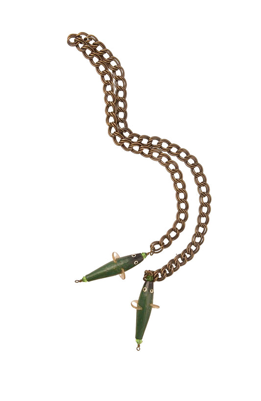 Brass Chain And Fishing Lure Lariat Necklace | Hopetown & Hunter