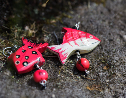 Cerise Fish Drop Earrings | Hopetown & Hunter