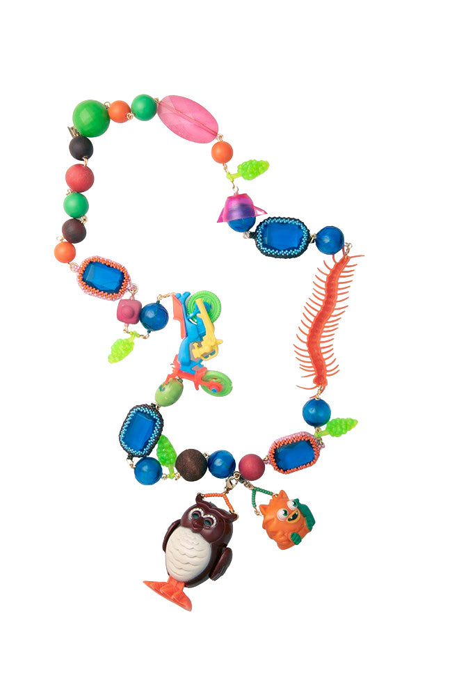 Colourful Long Necklace With Owl Pendant | Hopetown & Hunter