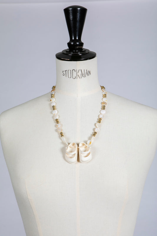 Cream Dolls Shoes Necklace