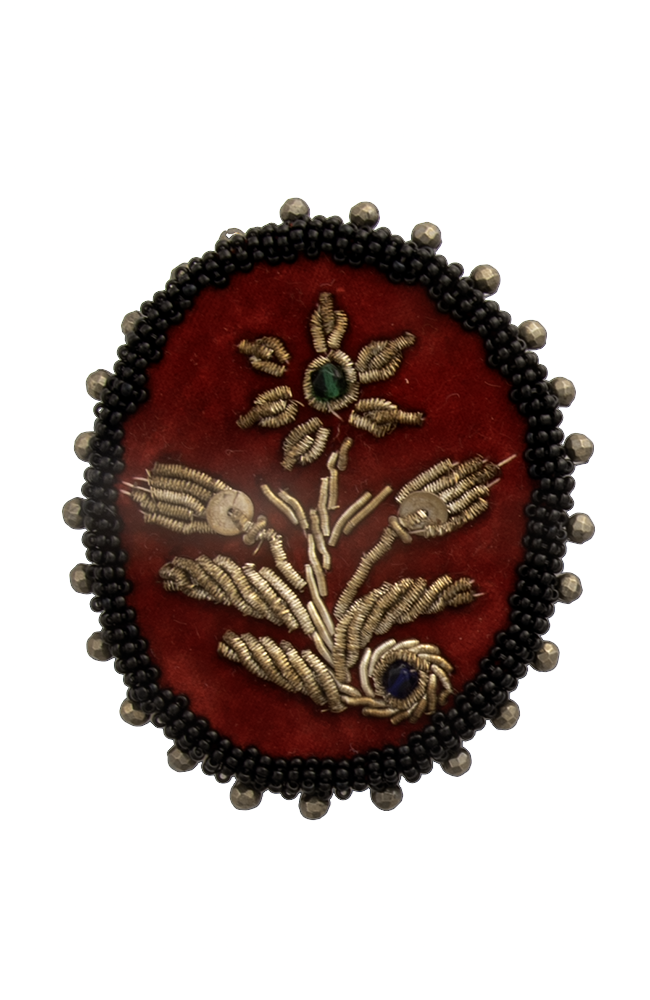 Four Handmade Red Velvet Vintage Brooches | Hopetown & Hunter