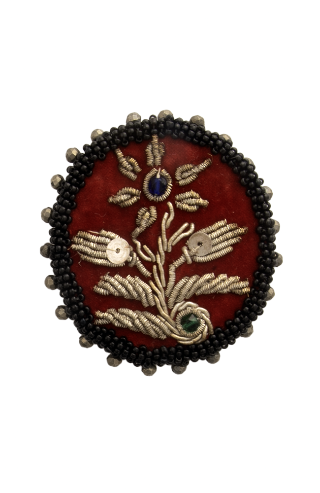 Four Handmade Red Velvet Vintage Brooches | Hopetown & Hunter