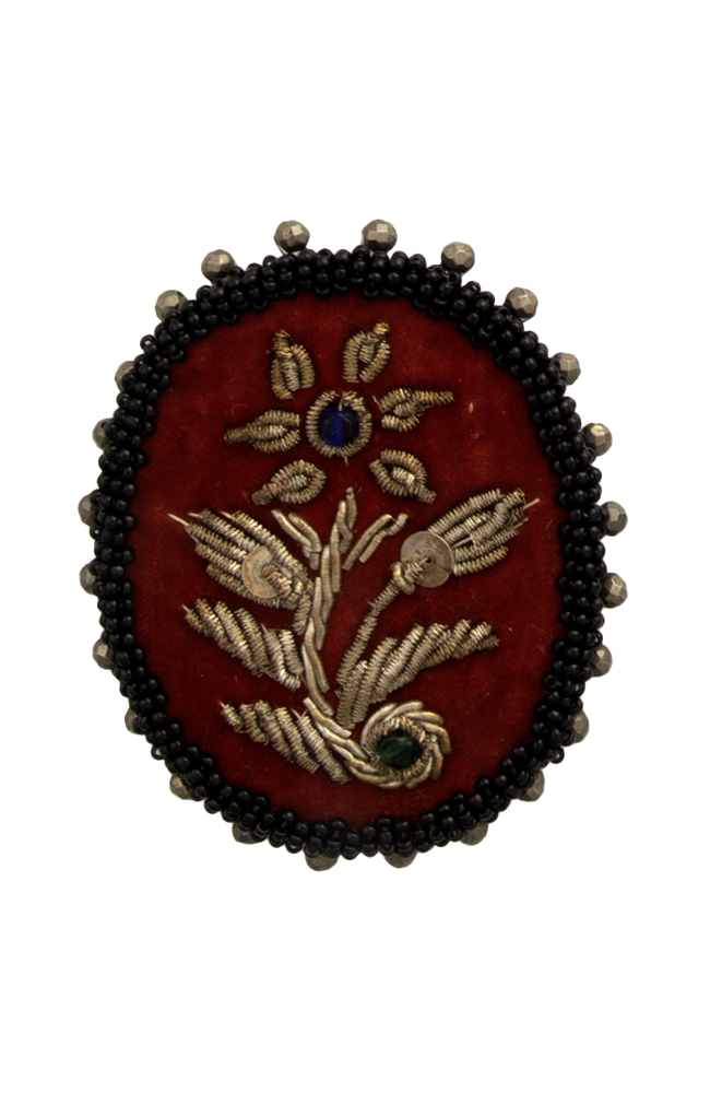 Four Handmade Red Velvet Vintage Brooches | Hopetown & Hunter