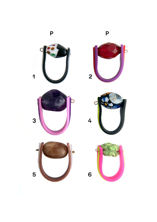 Fun Colourful Bead Rings - Size P