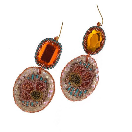 Hand Beaded Textile Earrings | Hopetown & Hunter
