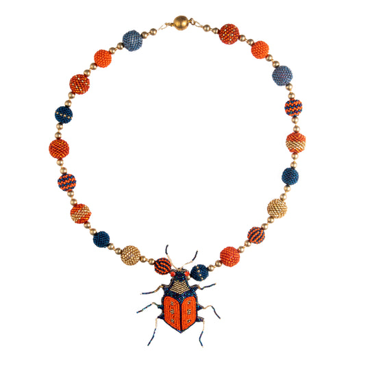 Handbeaded Beetle Necklace