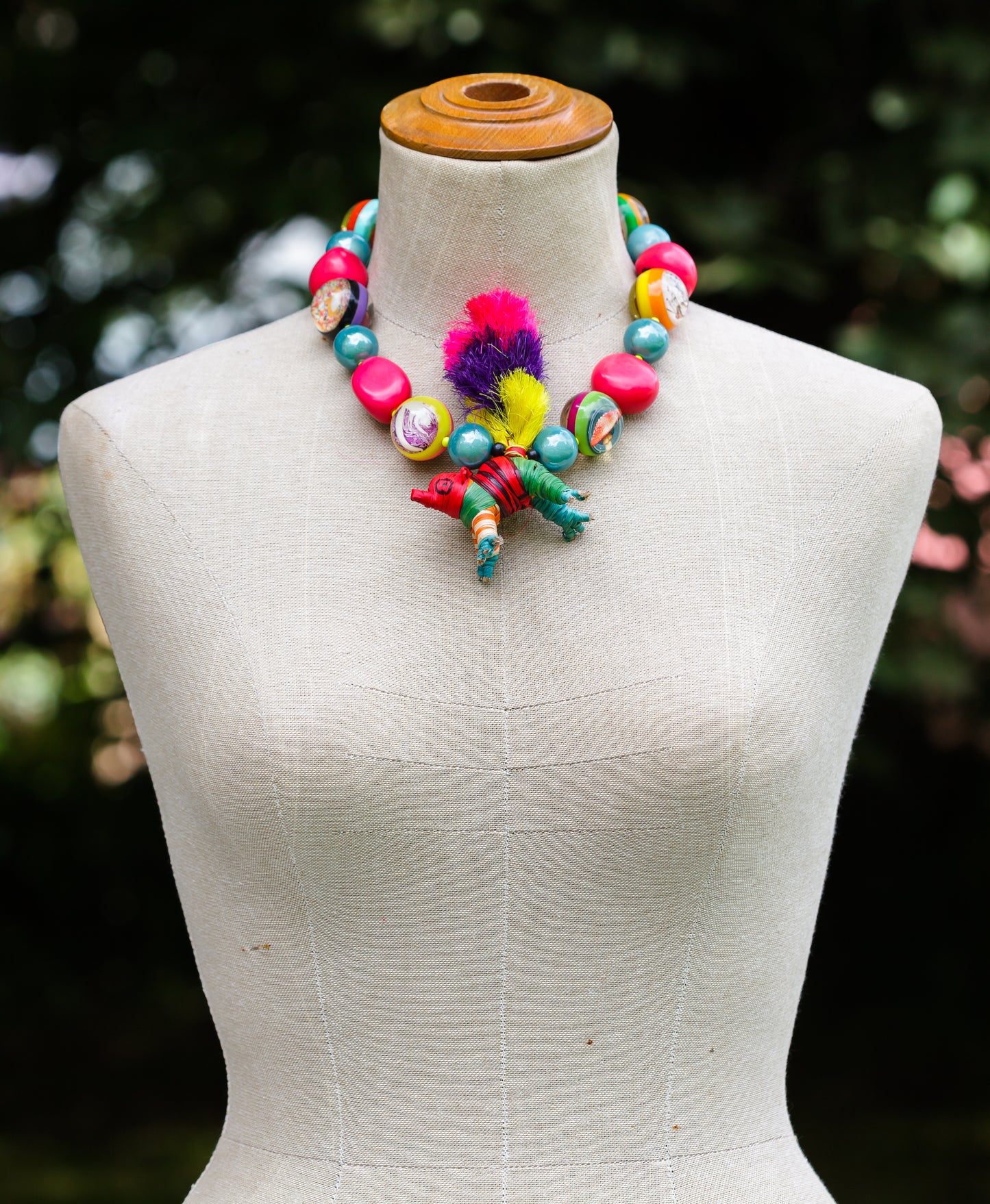 Handmade Colourful Racoon Necklace