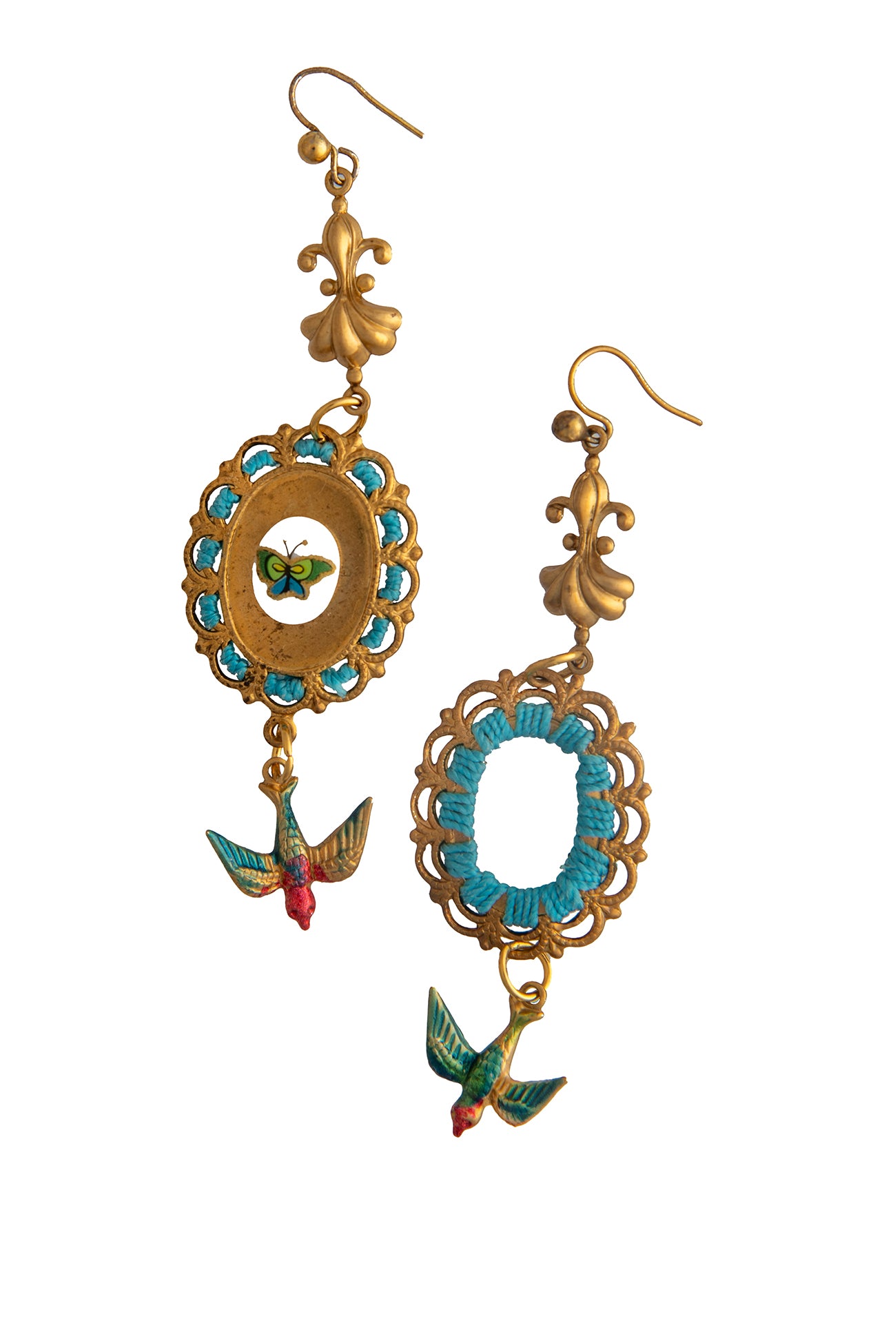 Handmade Earrings with Vintage Bird Charms | Hopetown | Hunter