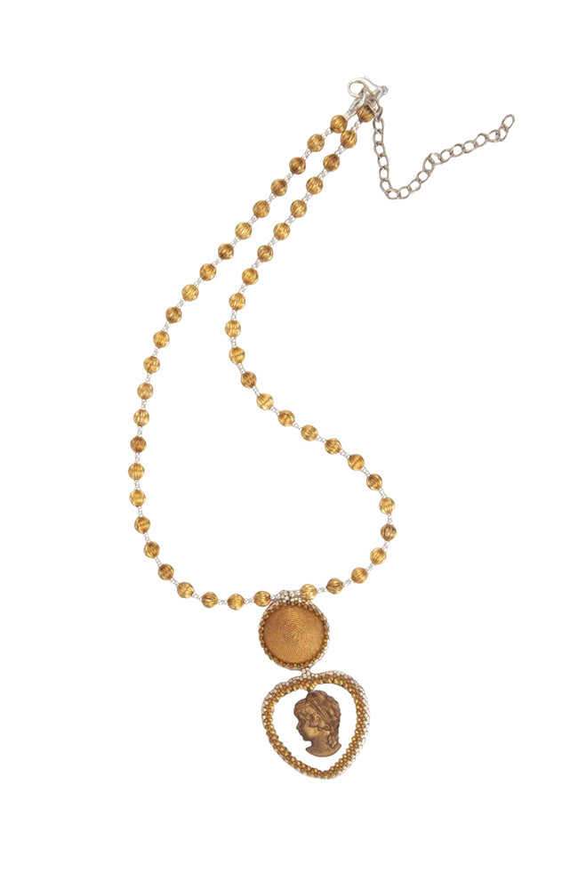 Handmade Necklace with Vintage Crystal Heart Pendant | Hopetown & Hunter
