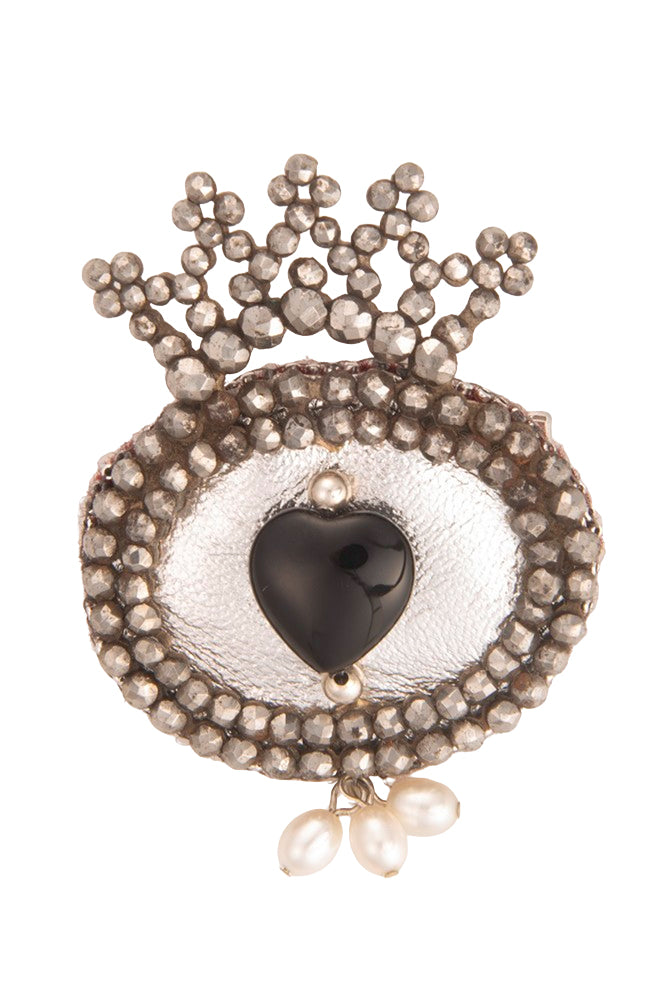 Handmade Victorian Cut Steel Crown Brooch | Hopetown & Hunter